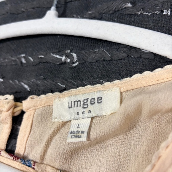 Umgee Embroidered Boho Peasant Top Ivory Womens Long Sleeves Sz L Cottagecore - Picture 8 of 13